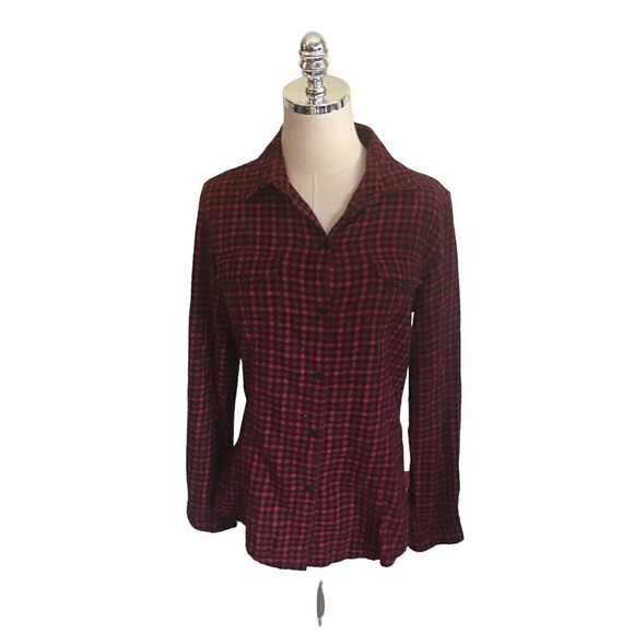 Woolrich Top Women's Size Small Red Plaid Button Down Long Sleeve Cotton - Picture 1 of 7